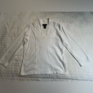 Rafaela white 3/4 sleeve Vneck top